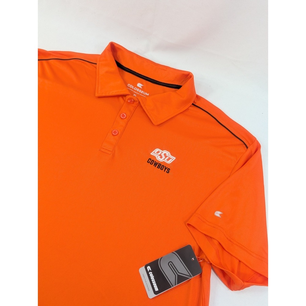 NWT Colosseum Orange Polo NCAA Oklahoma State Cowboys‎ Men's XL Golf Football